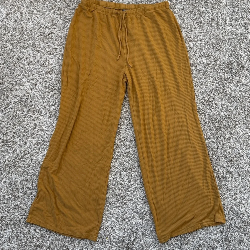 Old Navy Pajama Pant Cropped Sunday Sleep Mustard Yellow Size Medium - Picture 5 of 12